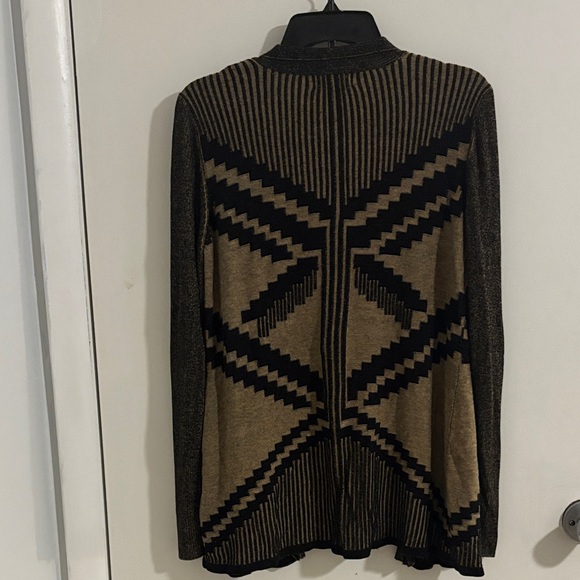 Calvin Klein Geometric Black and Brown Cardigan - Picture 2 of 6